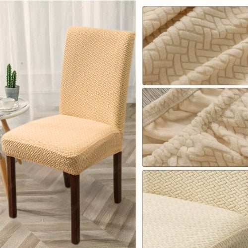 Trendily Stretchable Chair Covers Emboss Plain BEIGE (CC-191)
