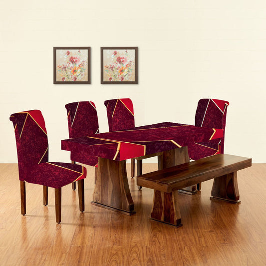 Trendily Premium Waterproof Matching Chair & Table Combo Red Black Prism -(TCC-034)