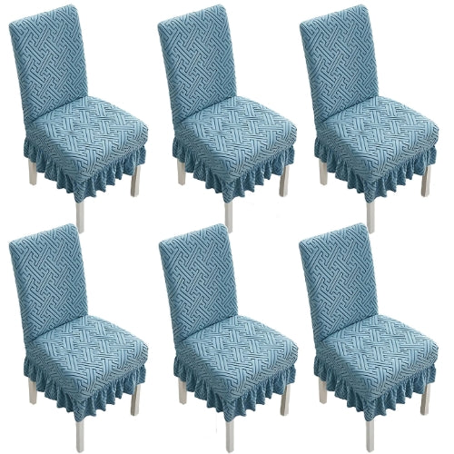 Trendily Stretchable Chair Covers Emboss Frills aqua (CC-146)