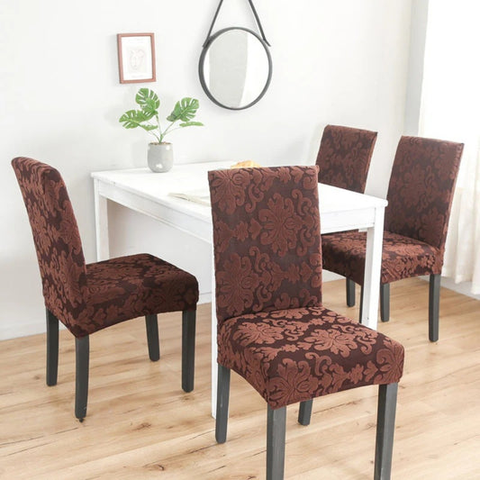 Trendily Stretchable Chair Covers Coffee new Pattern damask (CC-162)