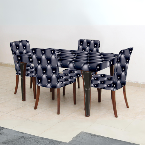 Trendily Premium Waterproof Matching Chair & Table Combo Black Grey Dot - (TCC-028)