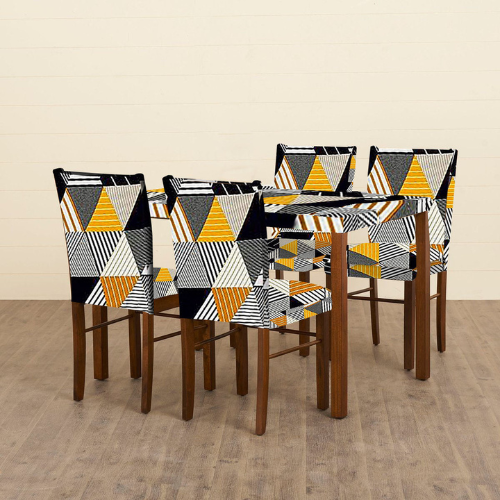 Trendily Premium Waterproof Matching Chair & Table Combo Yellow Black Prism - (TCC-020)