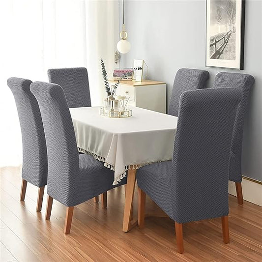 Trendily Stretchable Chair Covers Emboss Plain Grey (CC-142)