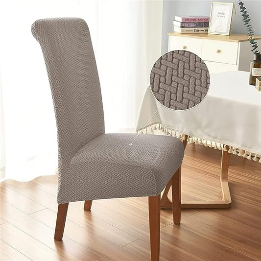 Trendily Stretchable Chair Covers Emboss Plain Beige (CC-117)