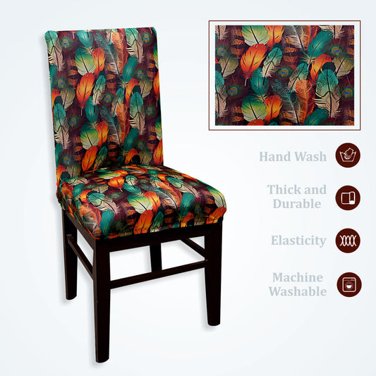 Trendily Premium Waterproof Matching Chair & Table Combo Multicolored 3d Leaf Pattern - (TCC-021)