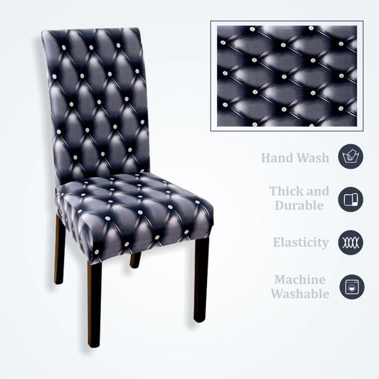 Trendily Premium Waterproof Matching Chair & Table Combo Black Grey Dot - (TCC-028)