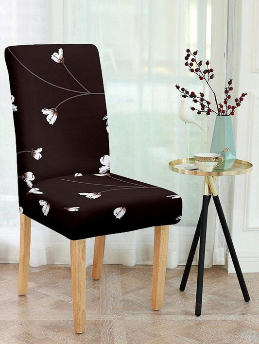 Trendily Stretchable Chair Covers Black Lily (CC-103)