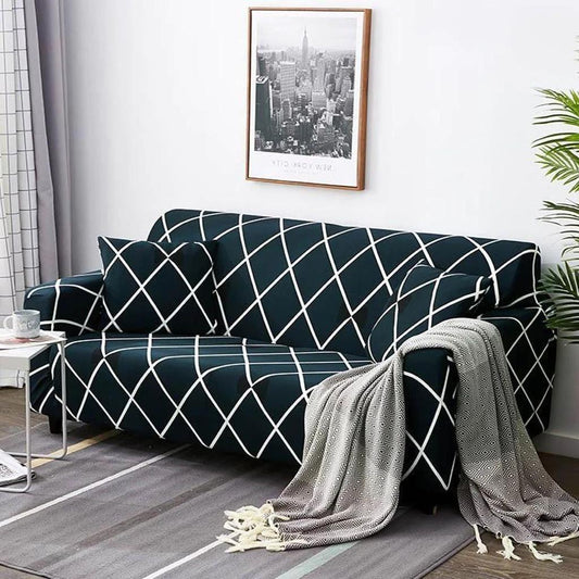 Trendily Elastic Universal Stretchable Sofa Cover Bottle Green Tile (SC-009)