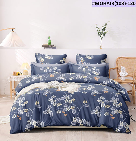 Blossom collection Printed King Size Bedsheet With Contrast Pillow Covers (BS-055)