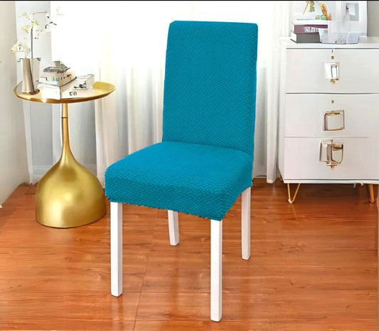 Trendily Stretchable Chair Covers Emboss Plain Peocock Green  (CC-192)