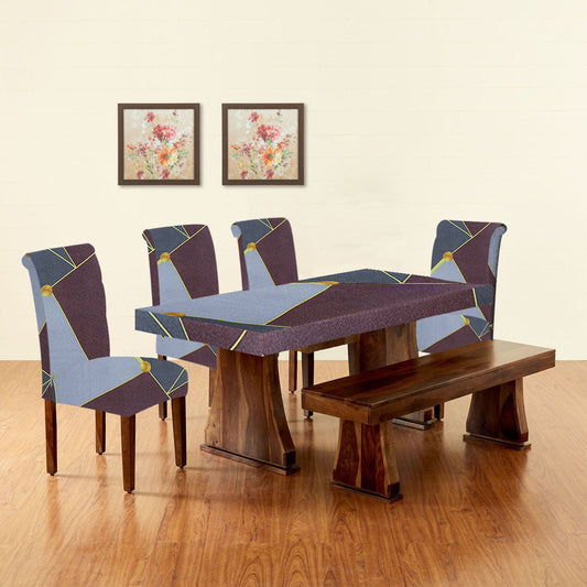 Trendily Premium Waterproof Matching Chair & Table Combo Brown & Blue Prism- (TCC-024)