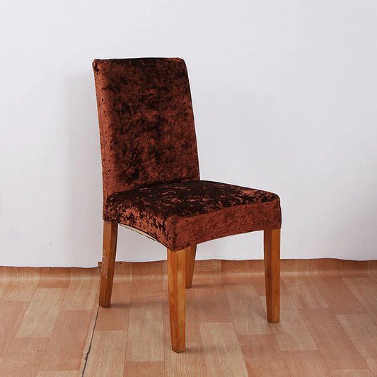 Trendily Stretchable Chair Covers, Crushed Velvet Brown (CC-138)