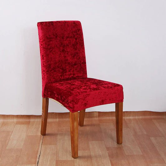 Trendily Stretchable Chair Covers, VelvetElenagnce Red (CC-141)