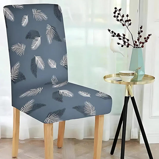 Trendily Premium Wrinkle-Free Stretchable | Washable Printed Chair Covers - Grey  (CC-086)