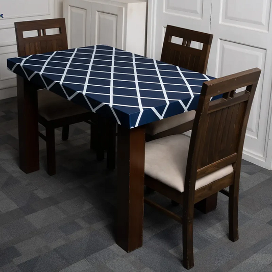 Trendily Premium Waterproof Matching Only Table Cover - Dark Blue Geometric (TC-016)