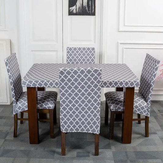 Trendily Premium Waterproof Matching Chair & Table Combo Combo Grey Tile - (TCC-013)