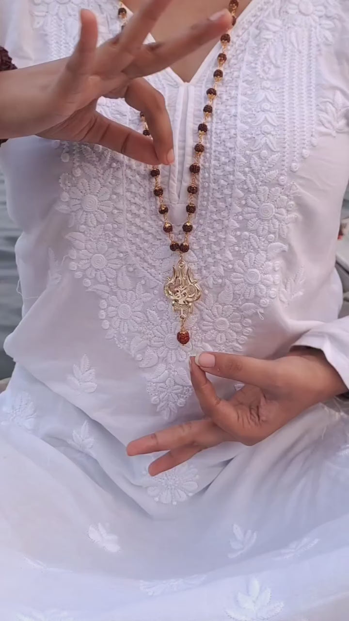 Panchmukhi Rudraksha OM Shiva Trishool Mala