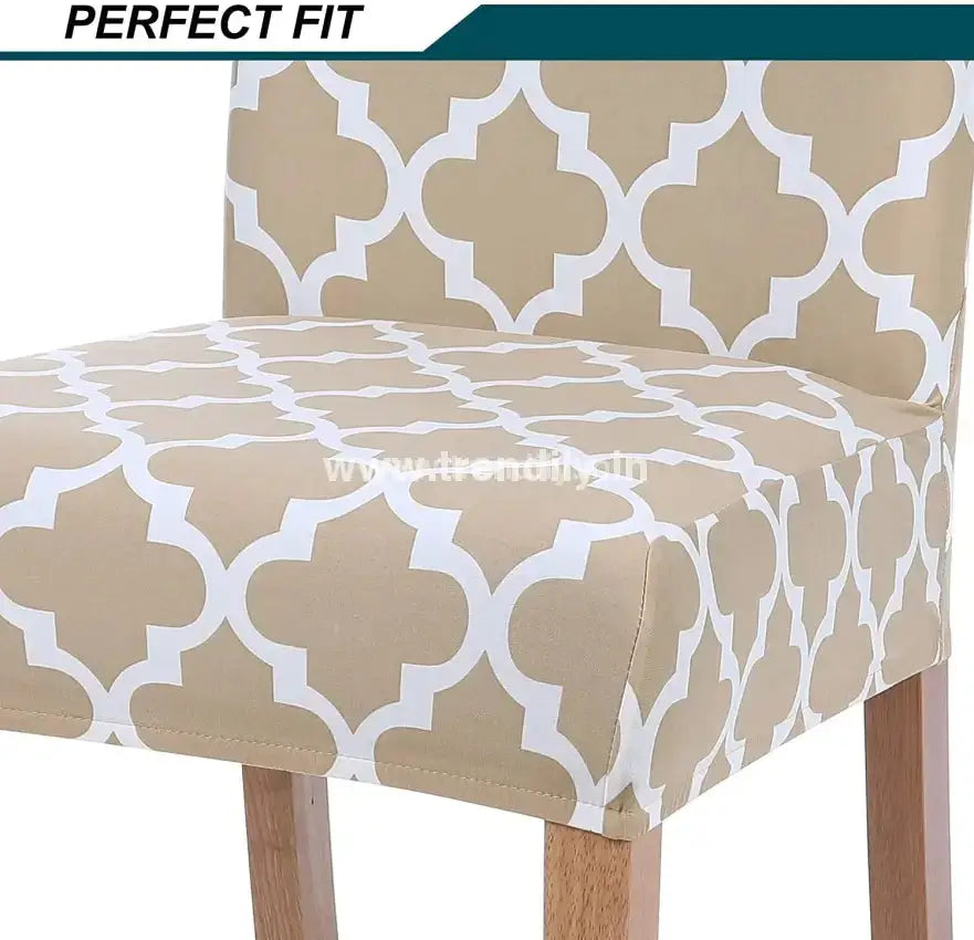 Stretchable Chair Covers Beige Diamond (Thc 025)