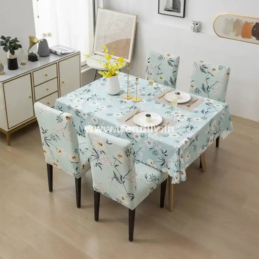 Trendily Premium Dining Table & Chair Cover Combo - Autumn Green