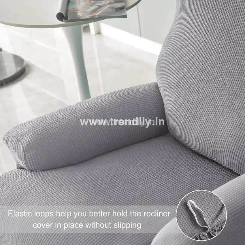 Trendily Premium Jacquard Recliner Sofa Cover:  Grey