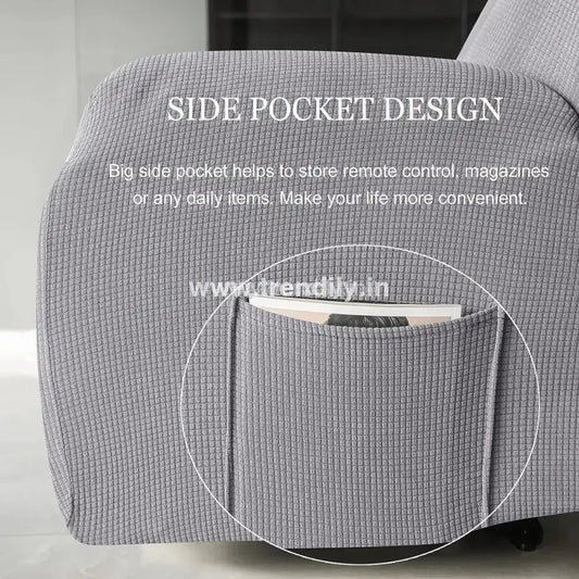 Trendily Premium Jacquard Recliner Sofa Cover:  Grey