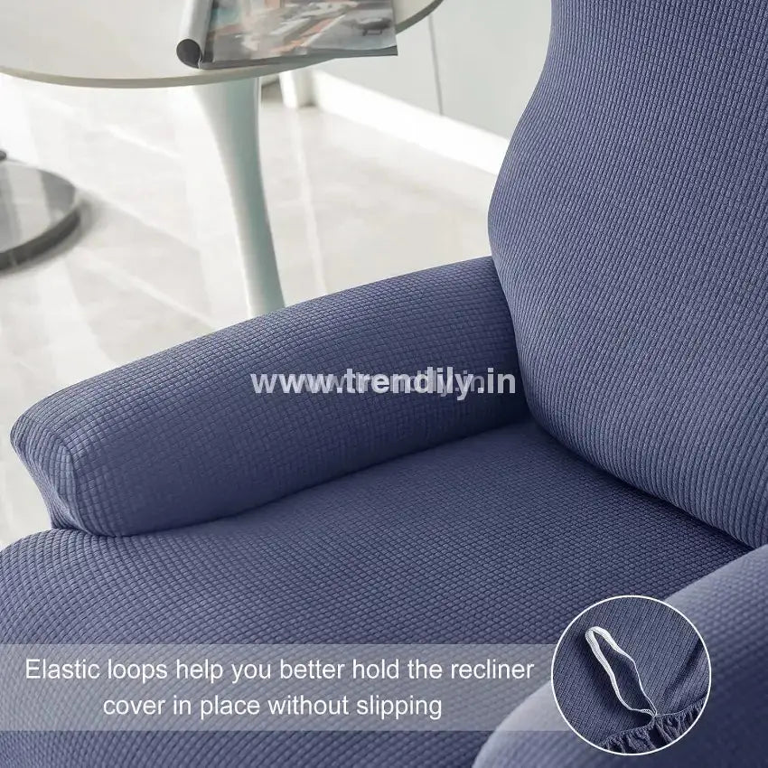 Trendily Premium Jacquard Recliner Sofa Cover:  Navy
