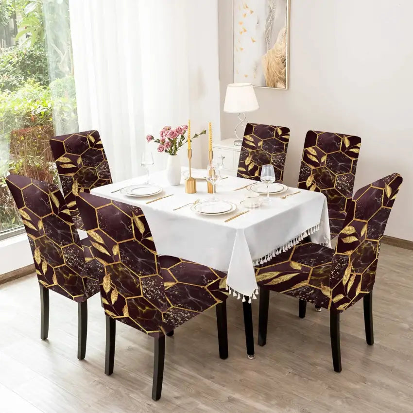 Trendily Spandex Printed Stretchable Chair Covers (Cc-072)