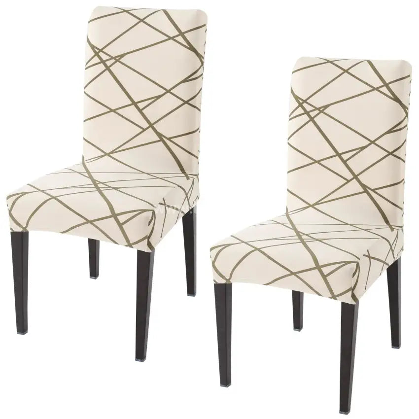 Trendily Stretchable Chair Covers Beige Line