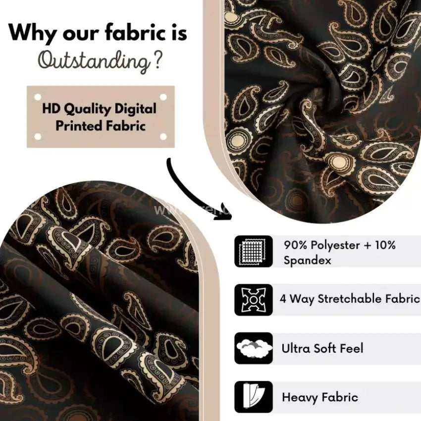 Trendily Stretchable Chair Covers Brown Paisley (Cc-095)