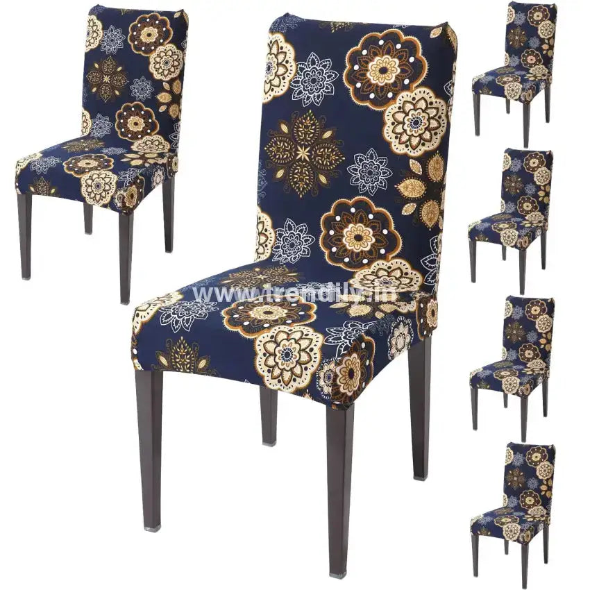 Trendily Stretchable Chair Covers Decent Blue