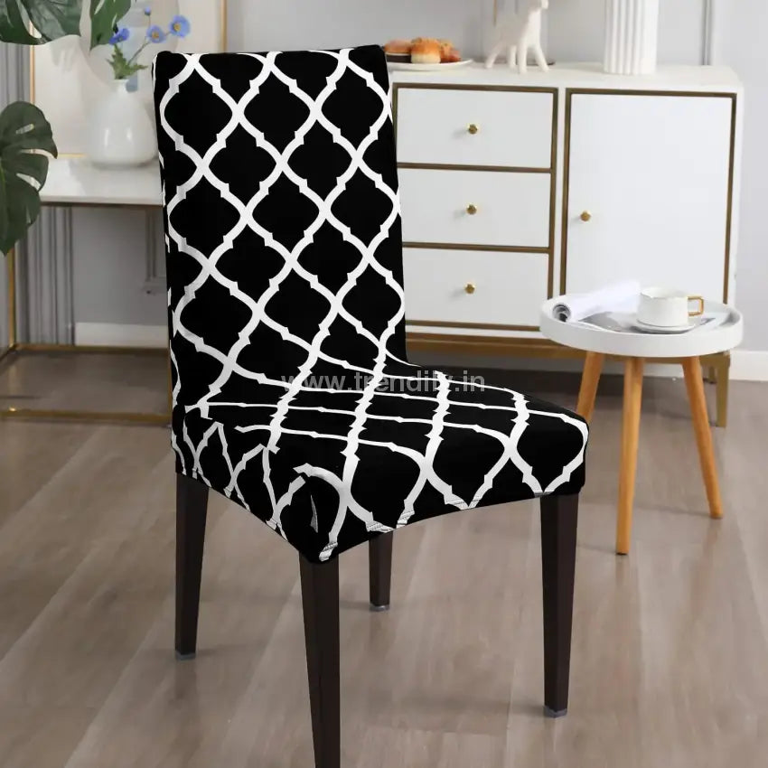 Trendily Stretchable Chair Covers Diamond Black