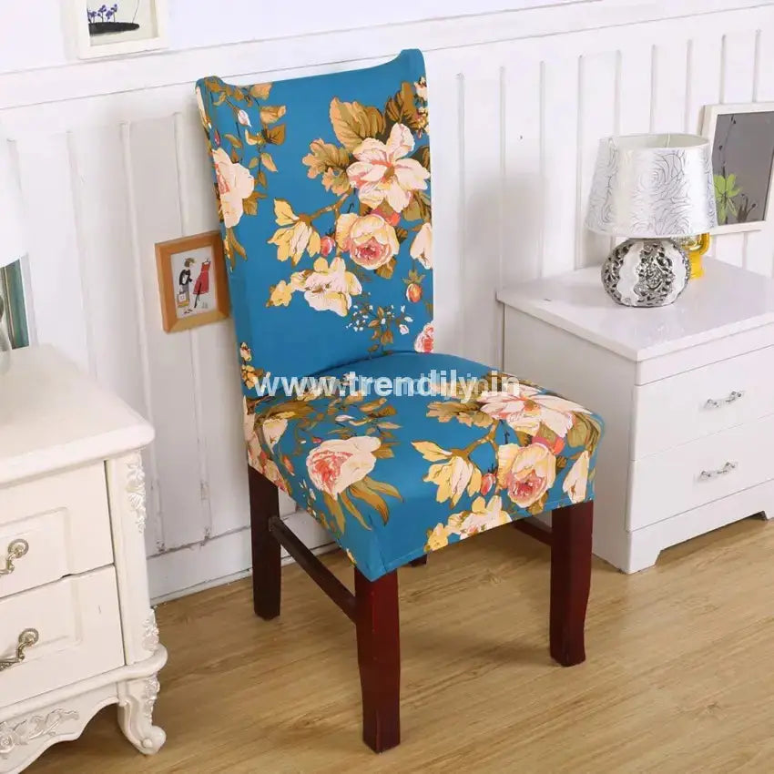 Trendily Stretchable Chair Covers Funky Teal