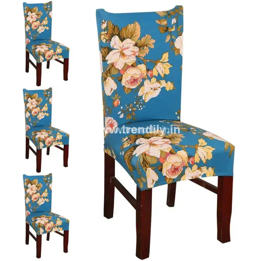 Trendily Stretchable Chair Covers Funky Teal