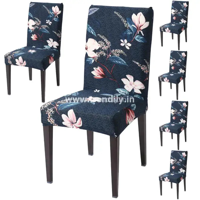 Trendily Stretchable Chair Covers Lotus Blue