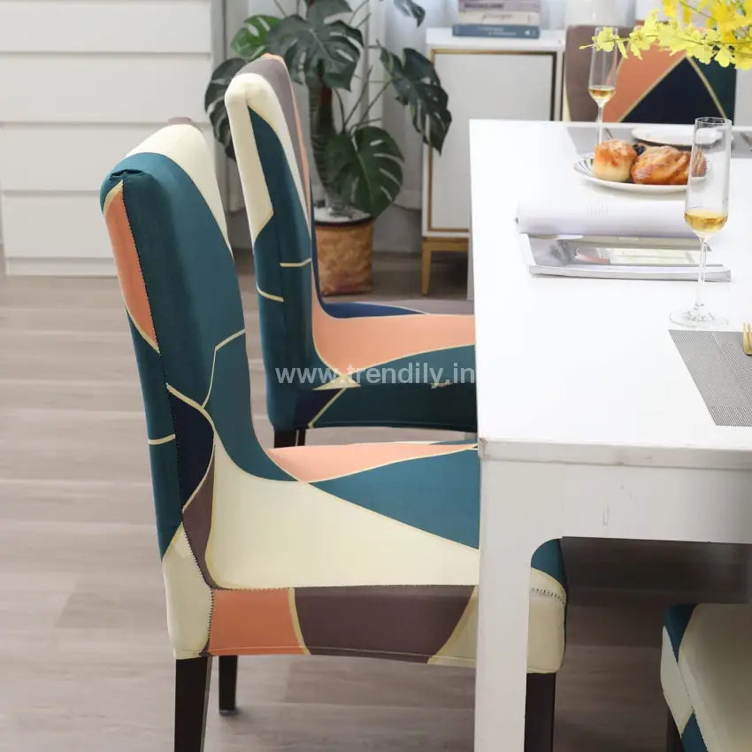 Trendily Stretchable Chair Covers Peach Prism