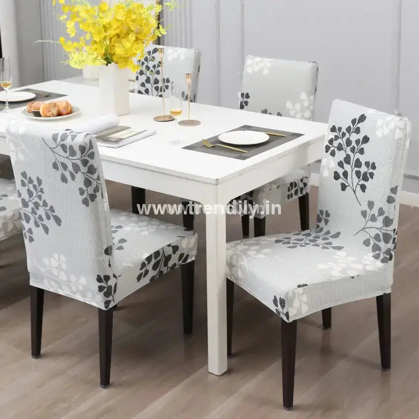 Trendily Stretchable Chair Covers Petal Grey