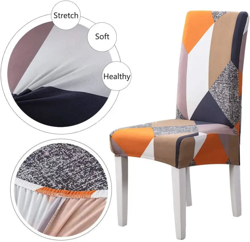 Trendily Stretchable Chair Covers Prism Orange