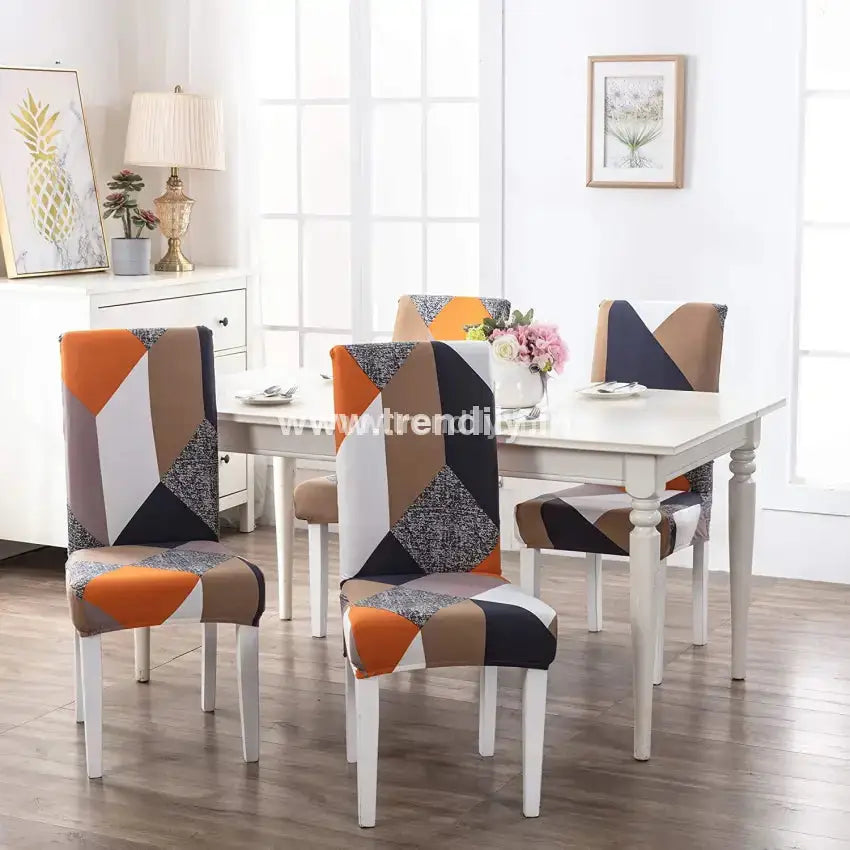 Trendily Stretchable Chair Covers Prism Orange