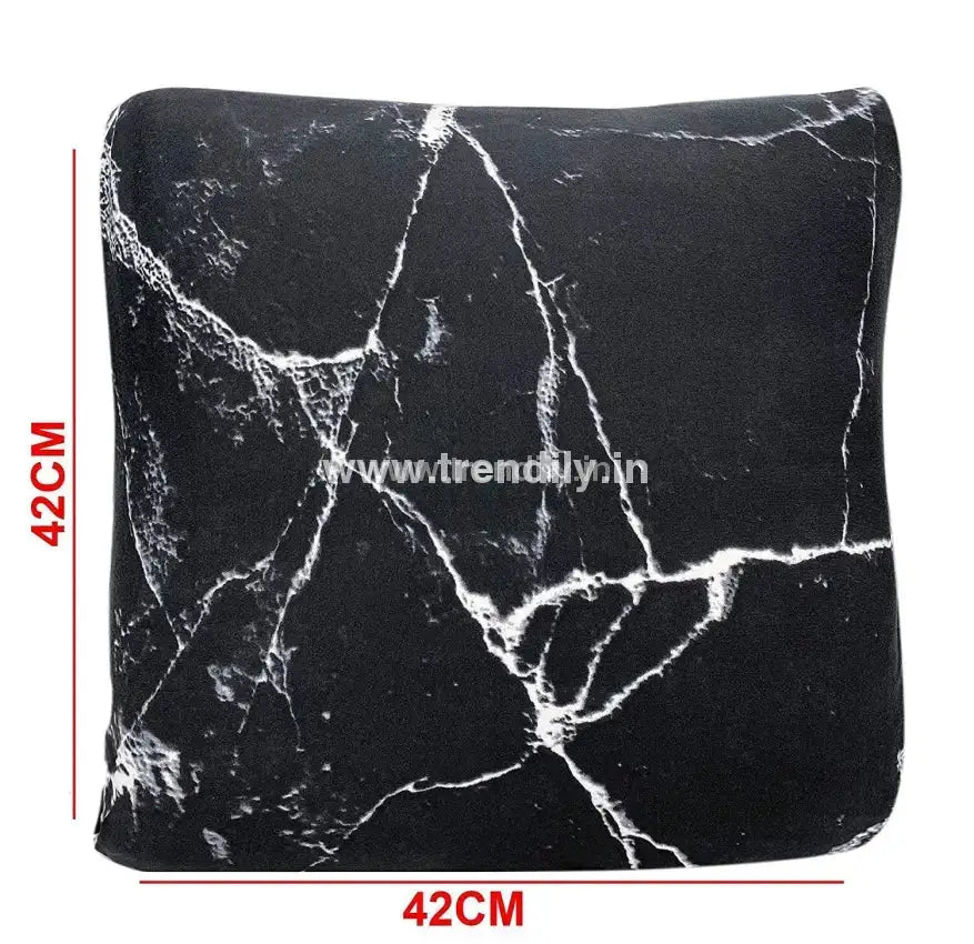 Trendily Stretchable Elastic Cushion Cover Marble Black / 2
