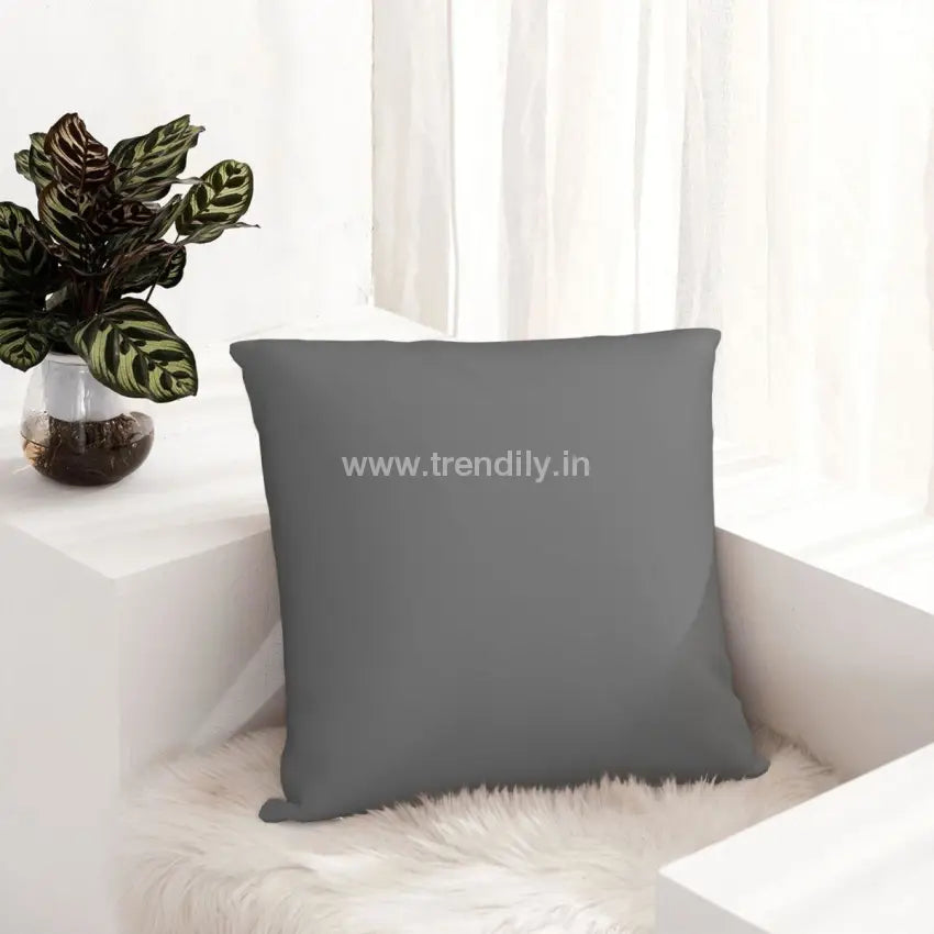 Trendily Stretchable Elastic Cushion Cover Plain Grey / 2