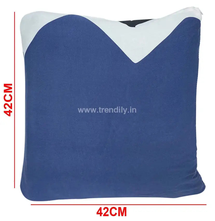 Trendily Stretchable Elastic Cushion Cover Ripple Blue / 2