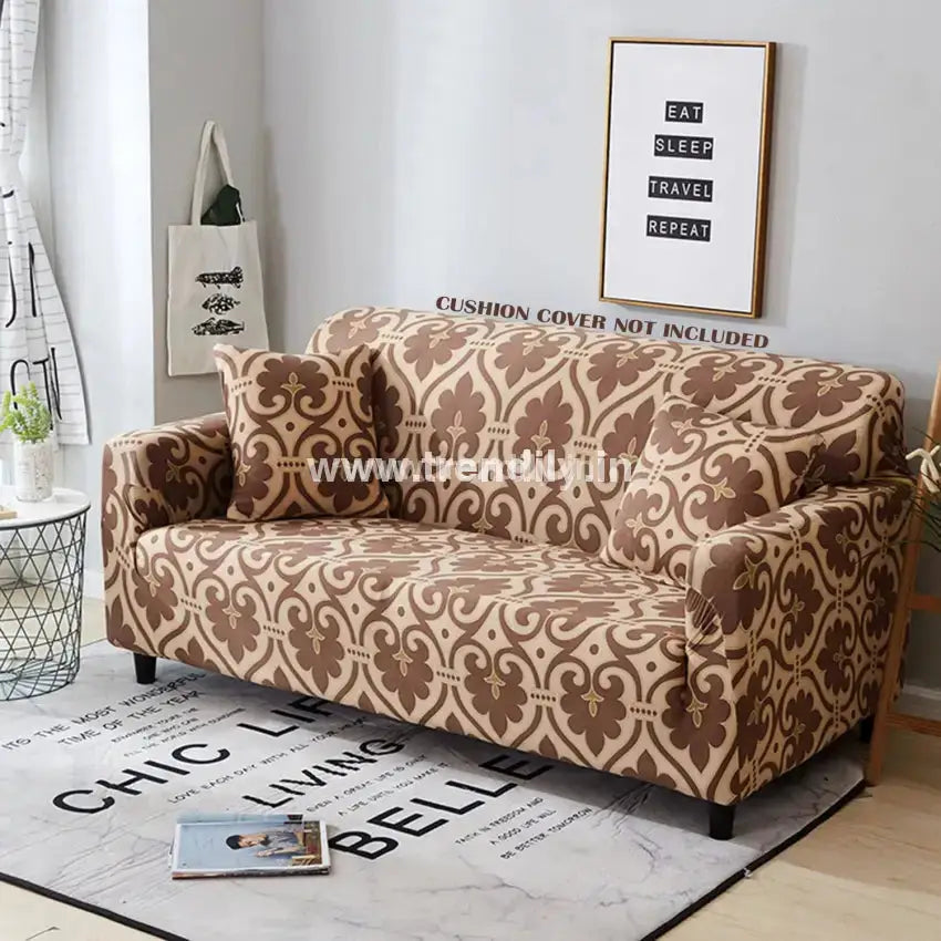 Trendily Trendize Exclusive Stretchable Sofa Cover Cream Brocade / 1 Seater