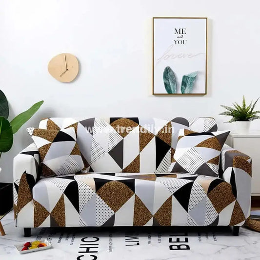 Trendily Trendize Exclusive Stretchable Sofa Cover Geometric Brown / 1 Seater