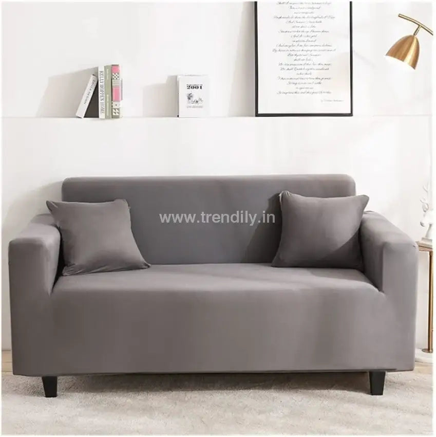 Trendily Trendize Exclusive Stretchable Sofa Cover Plain Grey / 1 Seater